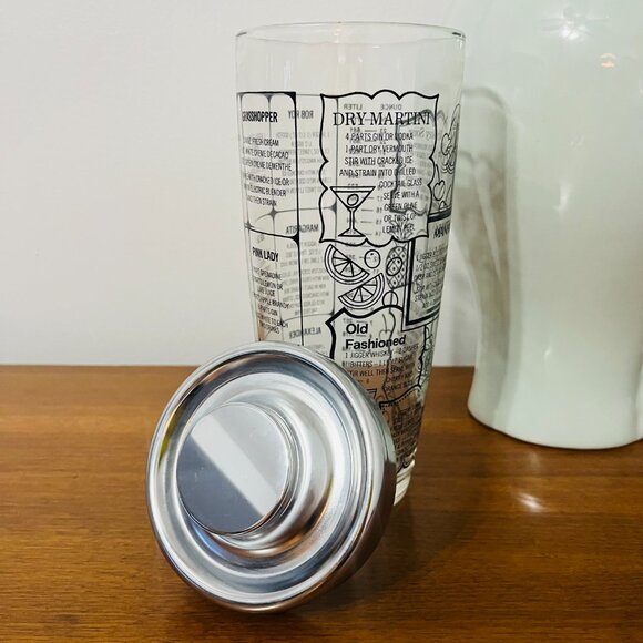 Vintage 1960s Irvinware XL Cocktail Shaker with Drink Recipes and Chrome Lid - Picture 4 of 10
